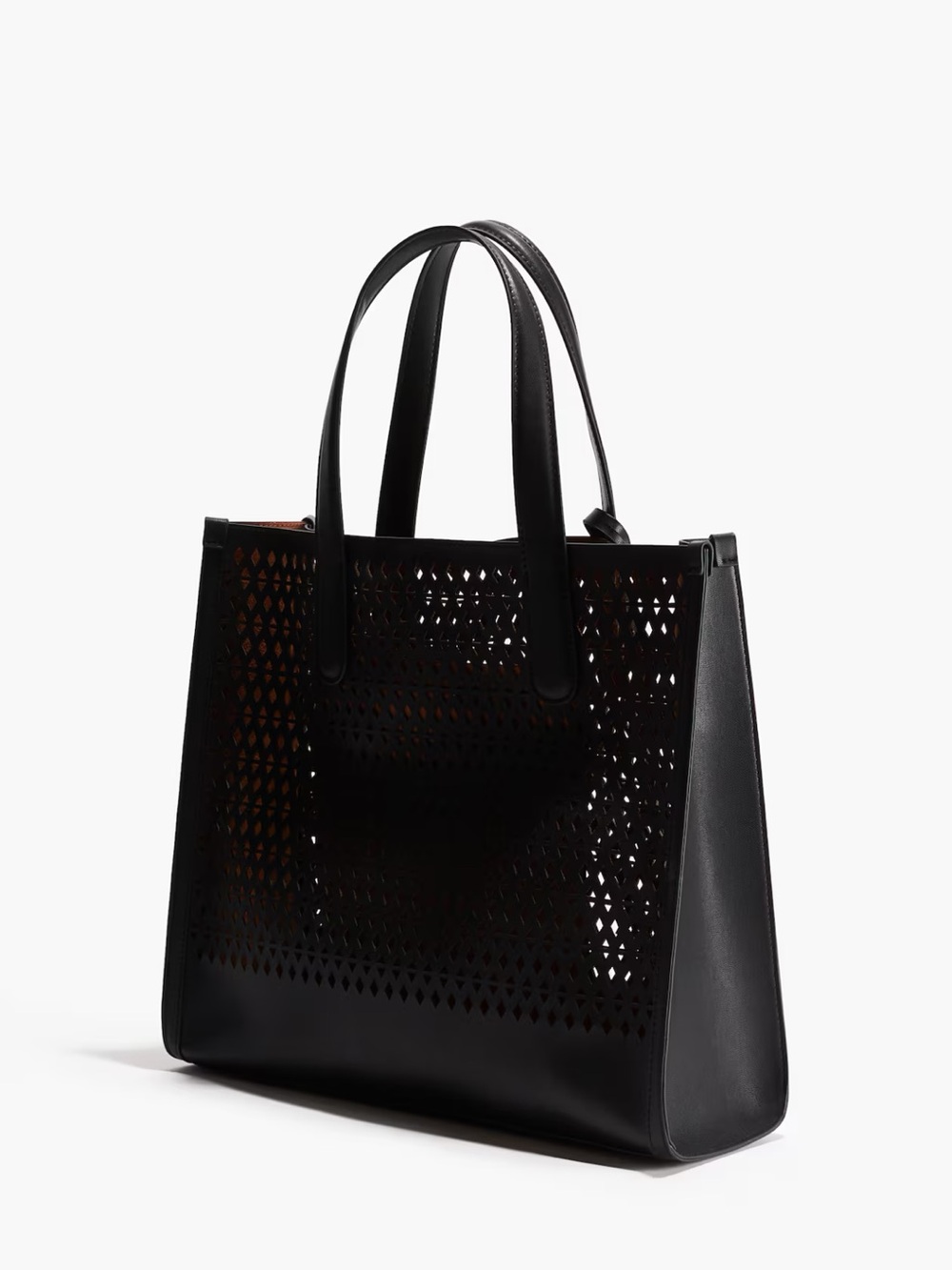 H&M Black Laser-Cut Tote Bag
